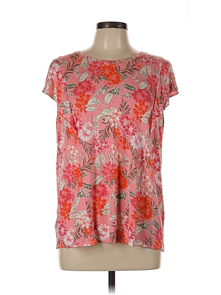 Pre-owned Ann Taylor Loft Outlet Short Sleeve Blouse In Pink