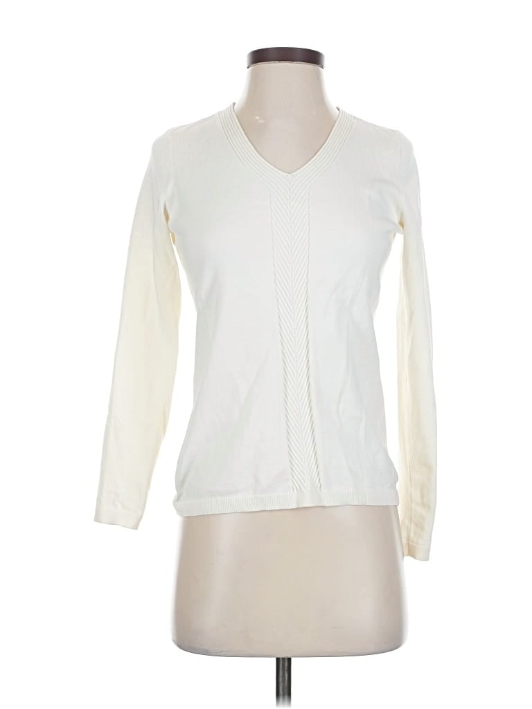 Pre-owned Talbots Cardigan Sweater In White