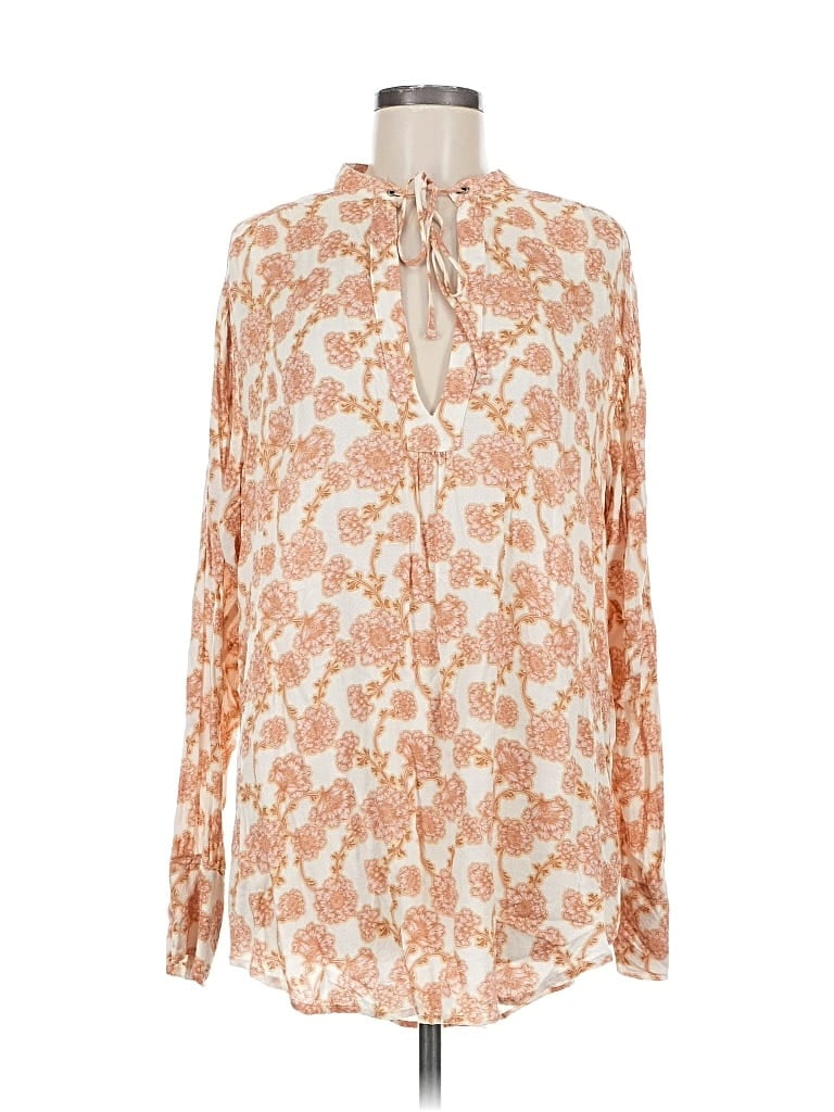 Pre-owned Free People Long Sleeve Blouse In Orange