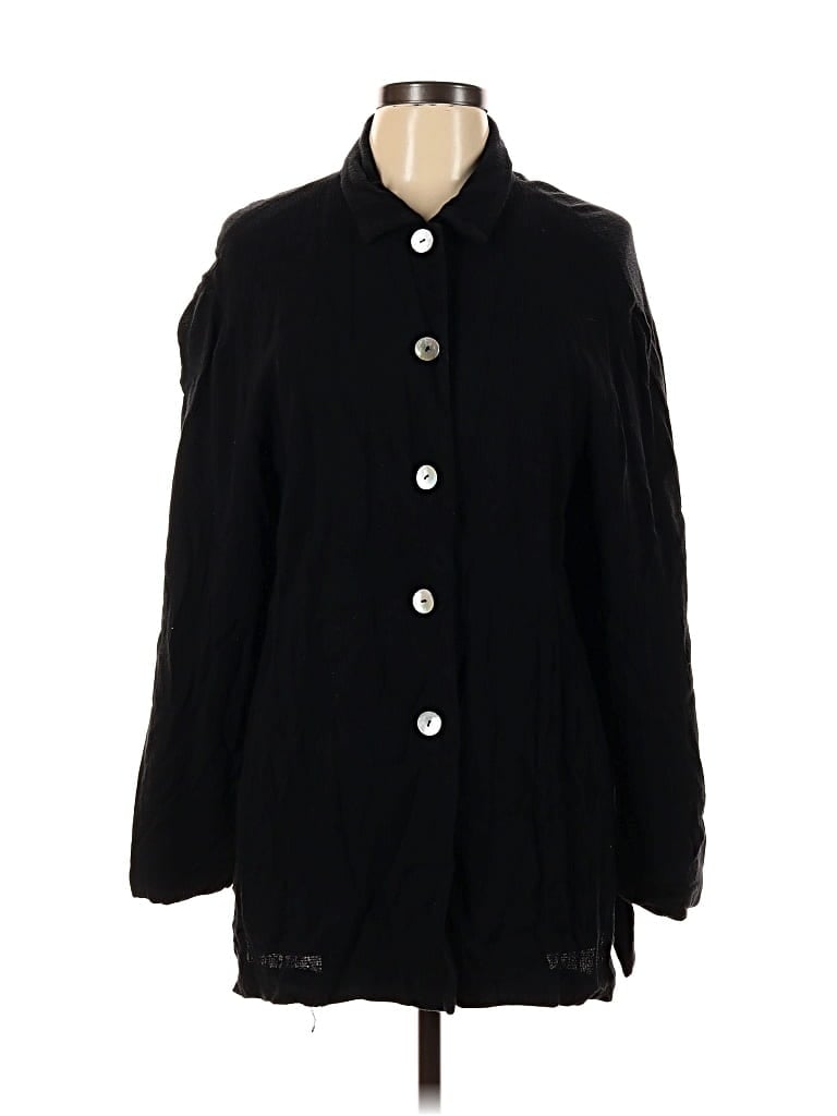 Pre-owned Jones New York 3/4 Sleeve Button Down Shirt In Black