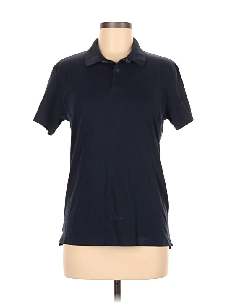 Pre-owned Theory Short Sleeve Polo Shirt In Blue