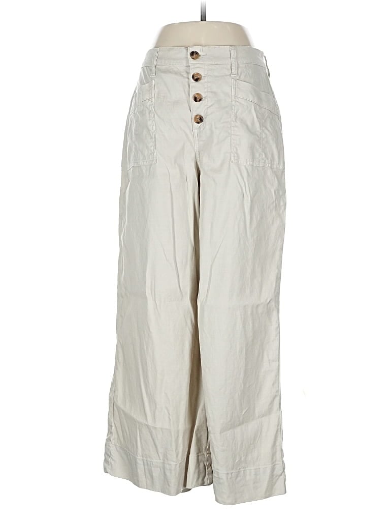 Pre-owned Evereve Linen Pants In White