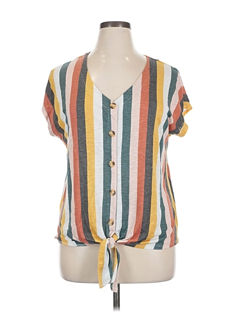 Pre-owned Torrid Short Sleeve Blouse In Yellow