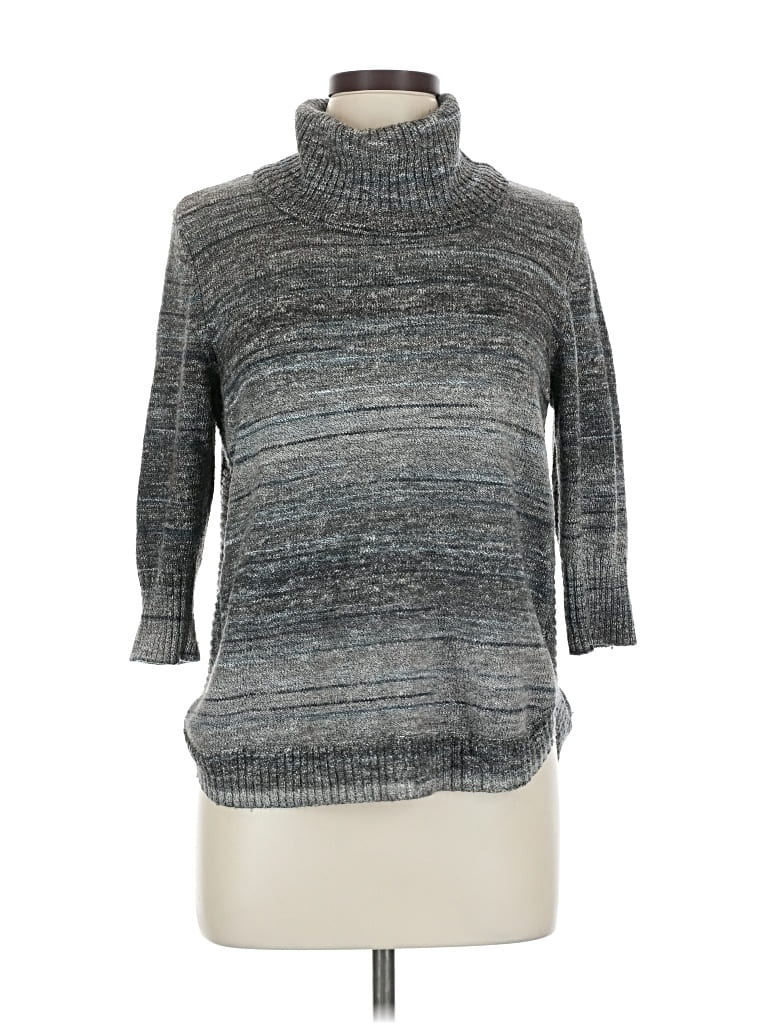 Pre-owned Christopher & Banks Turtleneck Sweater In Gray