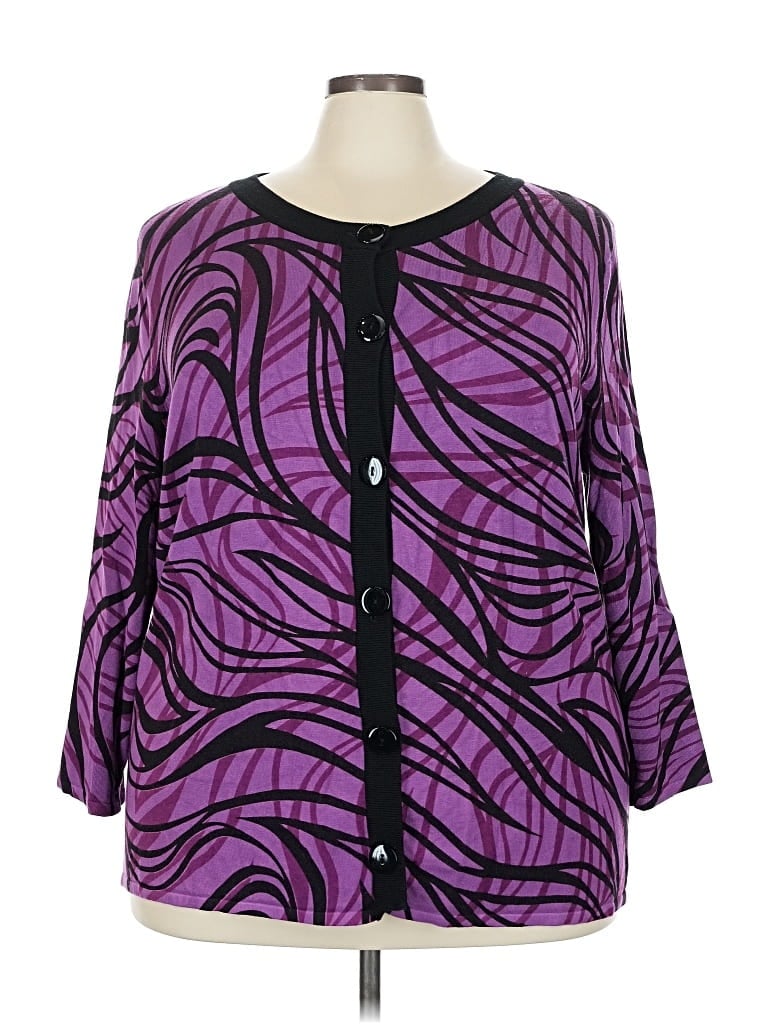 Pre-owned Multiples Cardigan Sweater In Purple