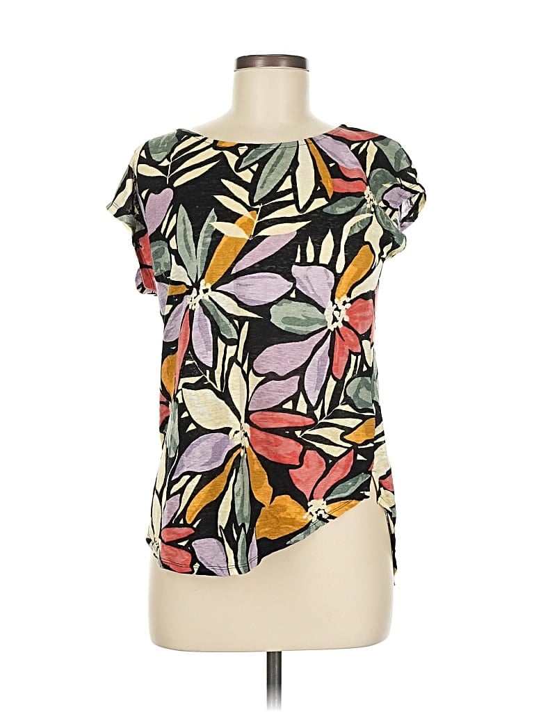 Pre-owned Nicole Miller Short Sleeve Blouse In Yellow