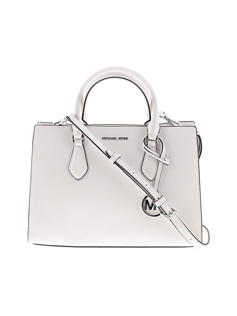 Pre-owned Michael Michael Kors Leather Crossbody Bag In White