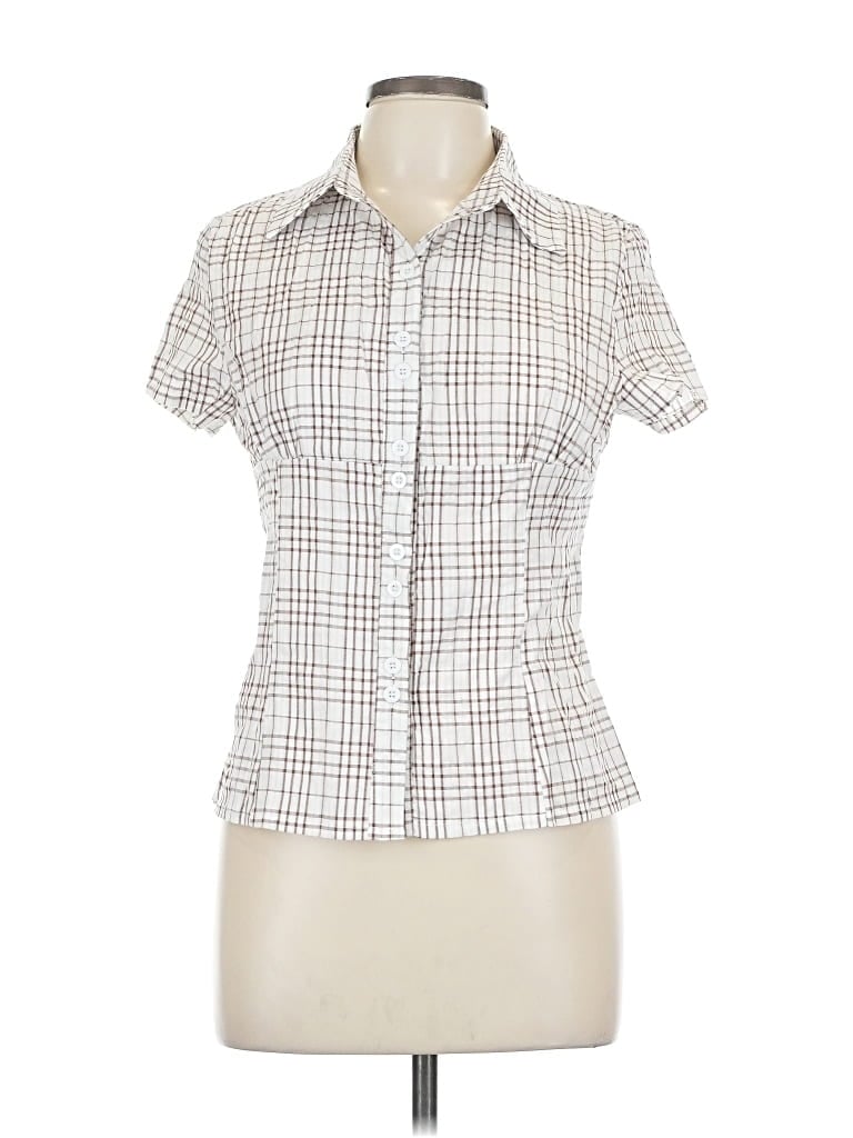 Pre-owned Unbranded Short Sleeve Blouse In Brown