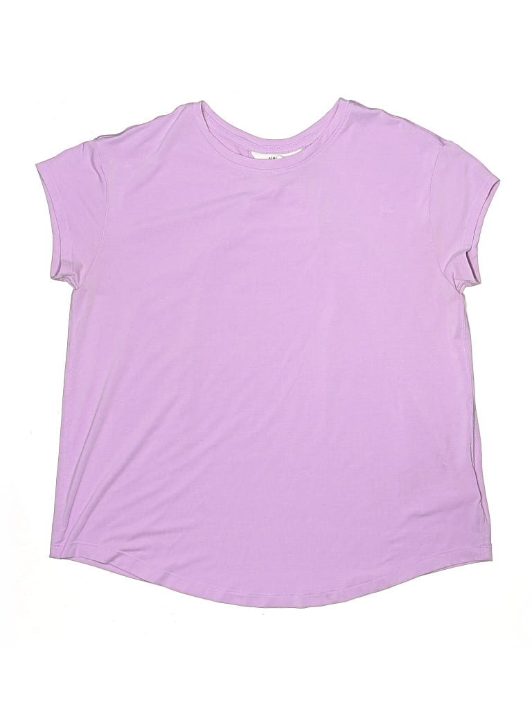 Pre-owned Athleta Girl Kids' Short Sleeve T-shirt In Purple