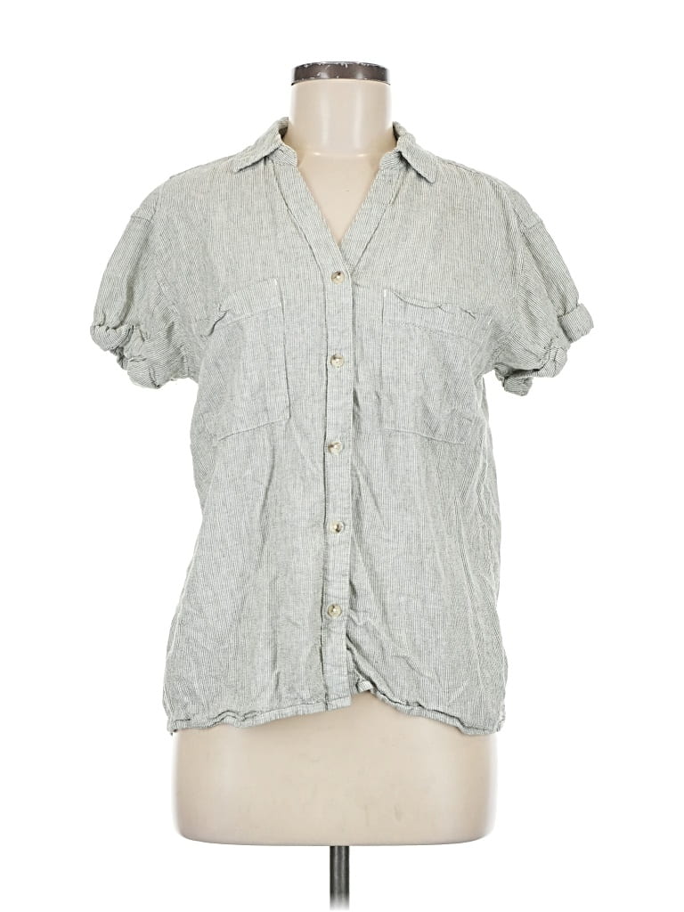 Pre-owned Thread & Supply Short Sleeve Blouse In Gray
