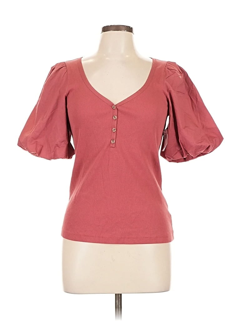 Pre-owned Old Navy Short Sleeve Top Burgundy Sweetheart Neckline Tops