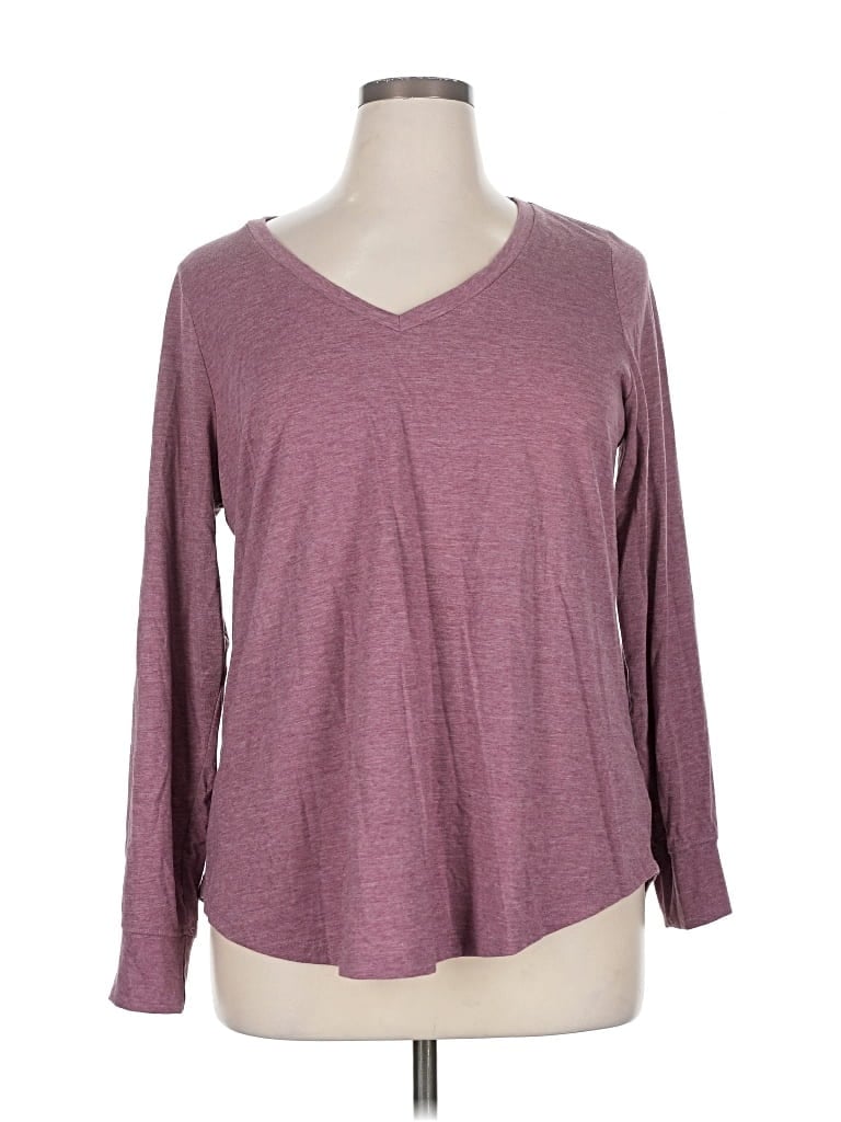Pre-owned Torrid 3/4 Sleeve T-shirt In Burgundy