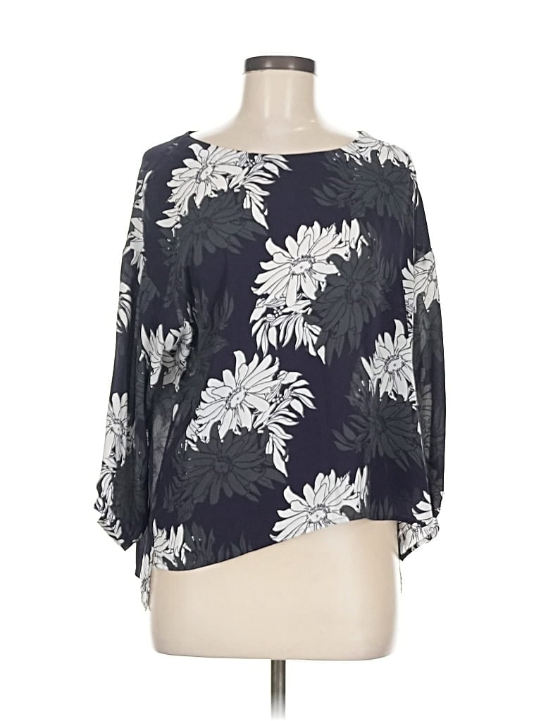 Pre-owned Ann Taylor Loft 3/4 Sleeve Blouse In Gray