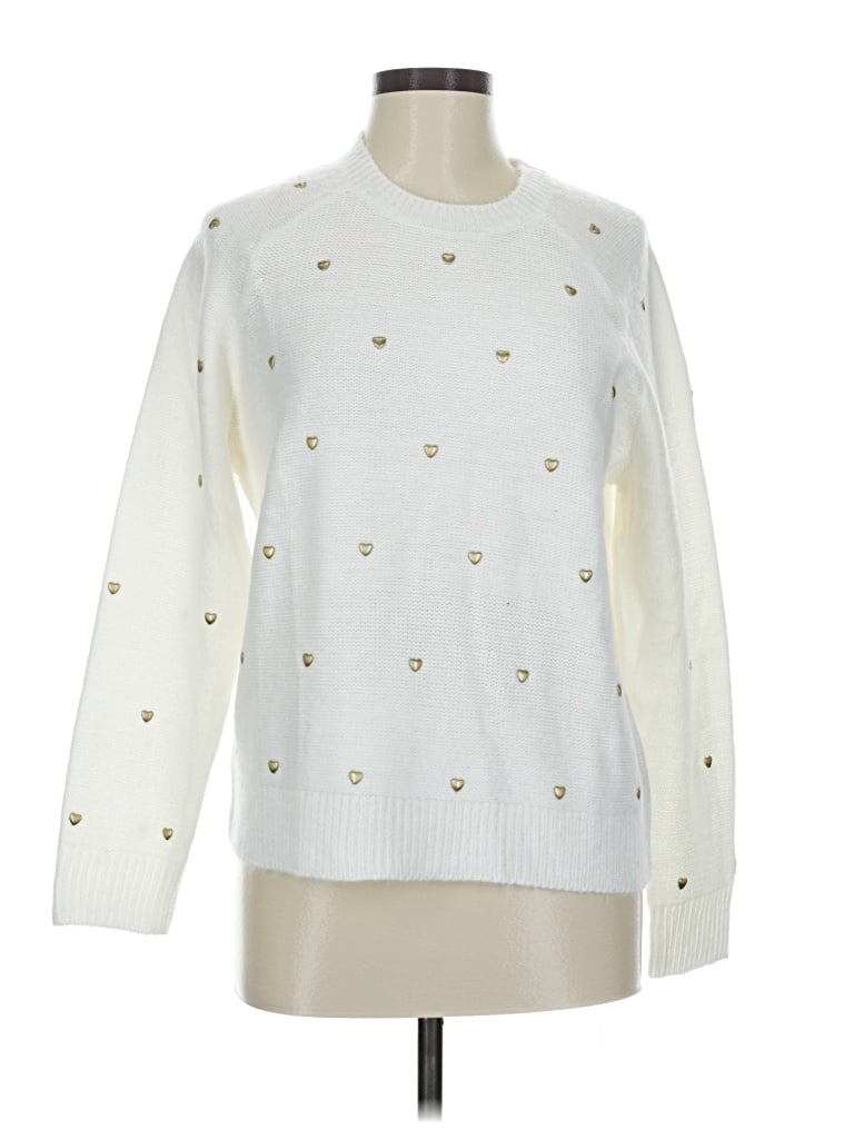 Pre-owned Lucky Brand Pullover Sweater In White