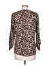 Blue Moon Animal Print Brown Long Sleeve Blouse Size L - photo 2
