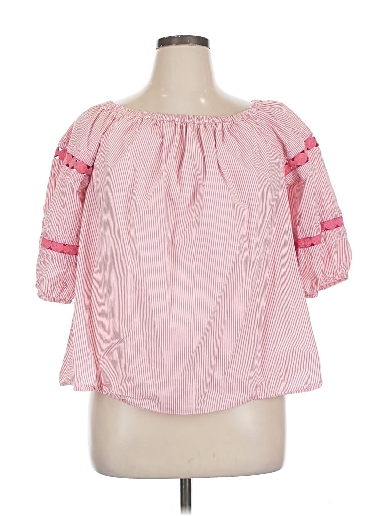 Pre-owned Crown & Ivy 3/4 Sleeve Blouse In Pink