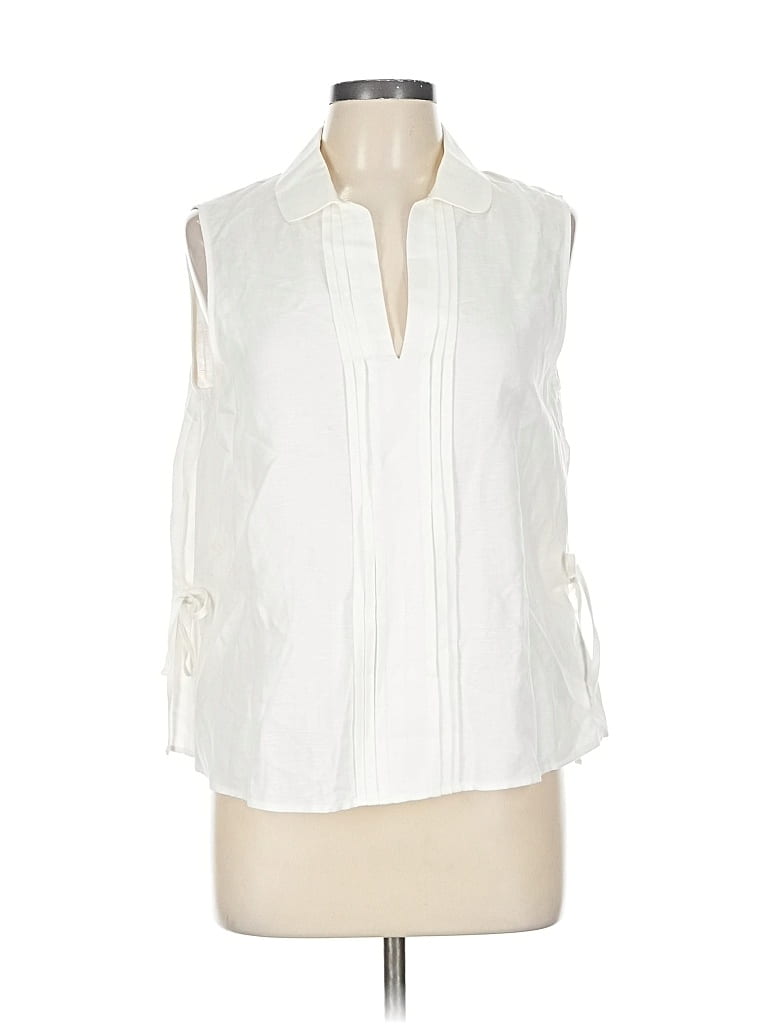 Pre-owned Brooks Brothers Sleeveless Button Down Shirt In White