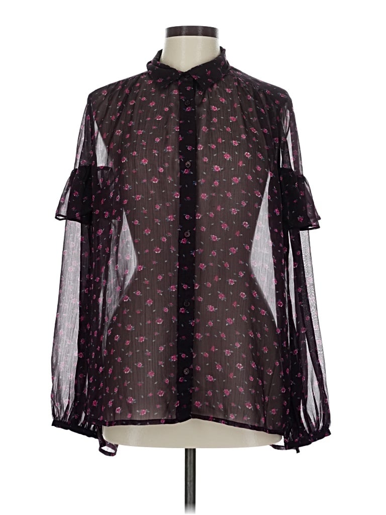 Pre-owned French Connection 3/4 Sleeve Blouse In Black