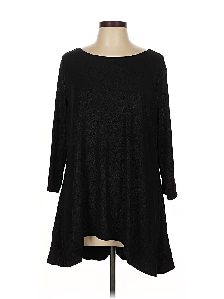 Pre-owned Alfani 3/4 Sleeve T-shirt In Black