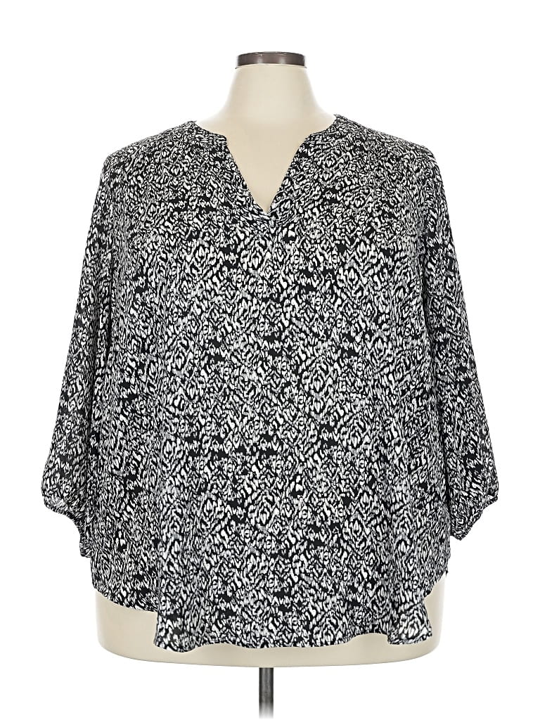 Pre-owned Torrid 3/4 Sleeve Blouse In Gray