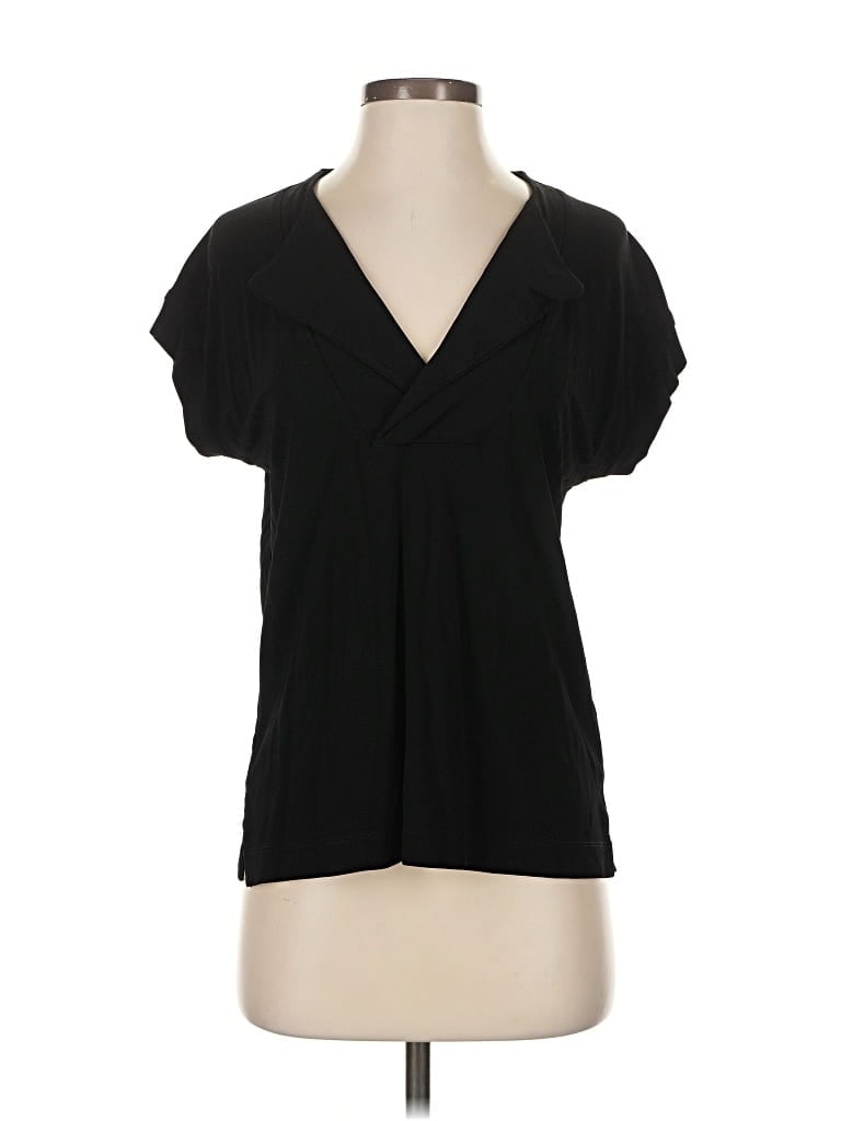 Pre-owned Reiss Short Sleeve Blouse In Black