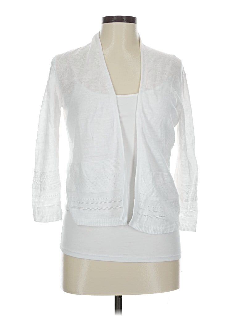 Pre-owned Nanette Lepore Cardigan Sweater In White