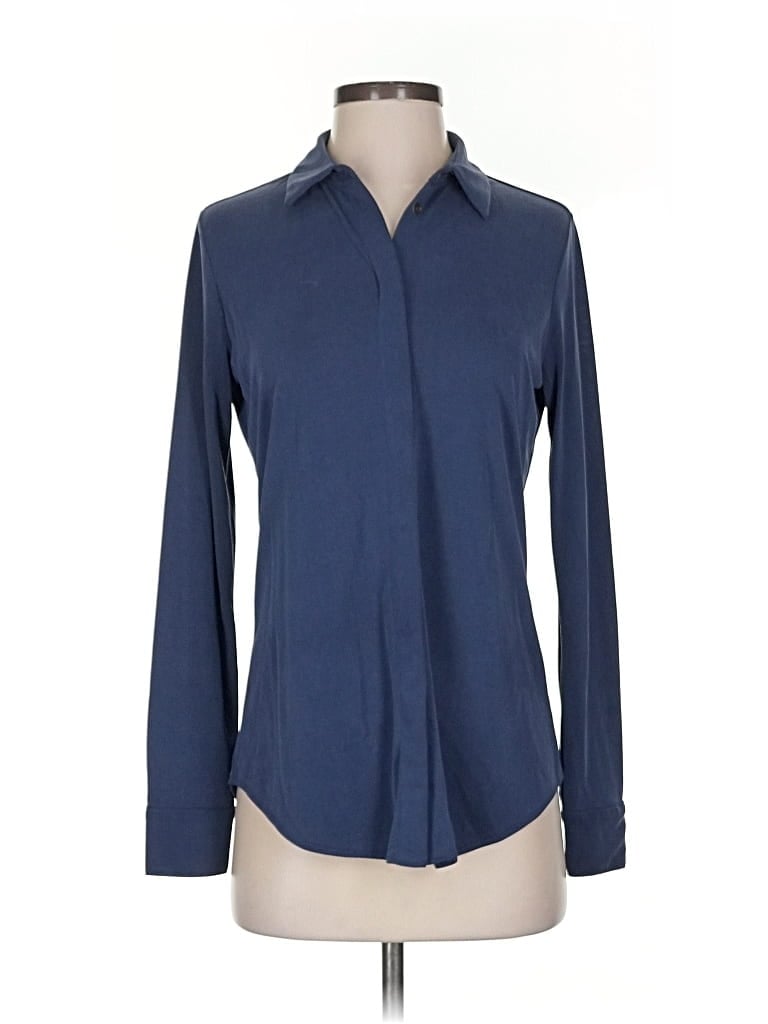 Pre-owned Banana Republic Long Sleeve Blouse In Blue