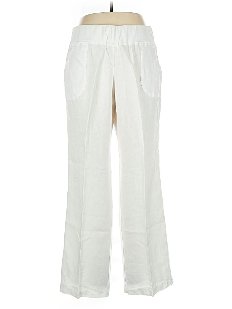 Pre-owned Karen Kane Linen Pants In White