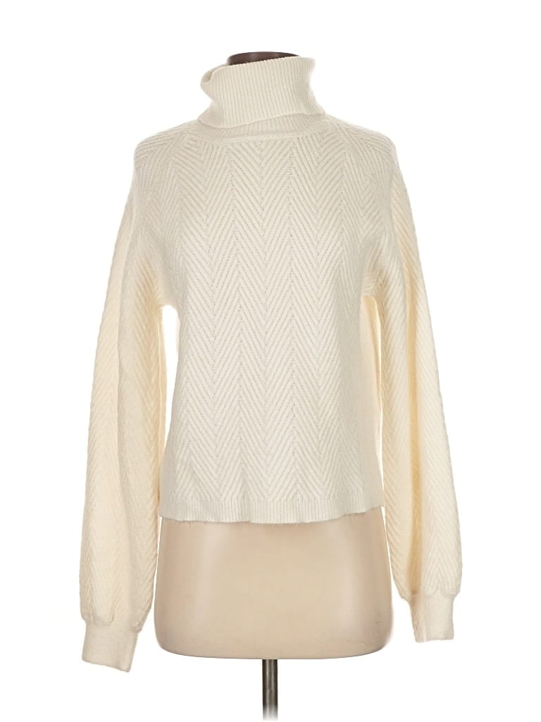 Pre-owned Love Ellie Turtleneck Sweater In White