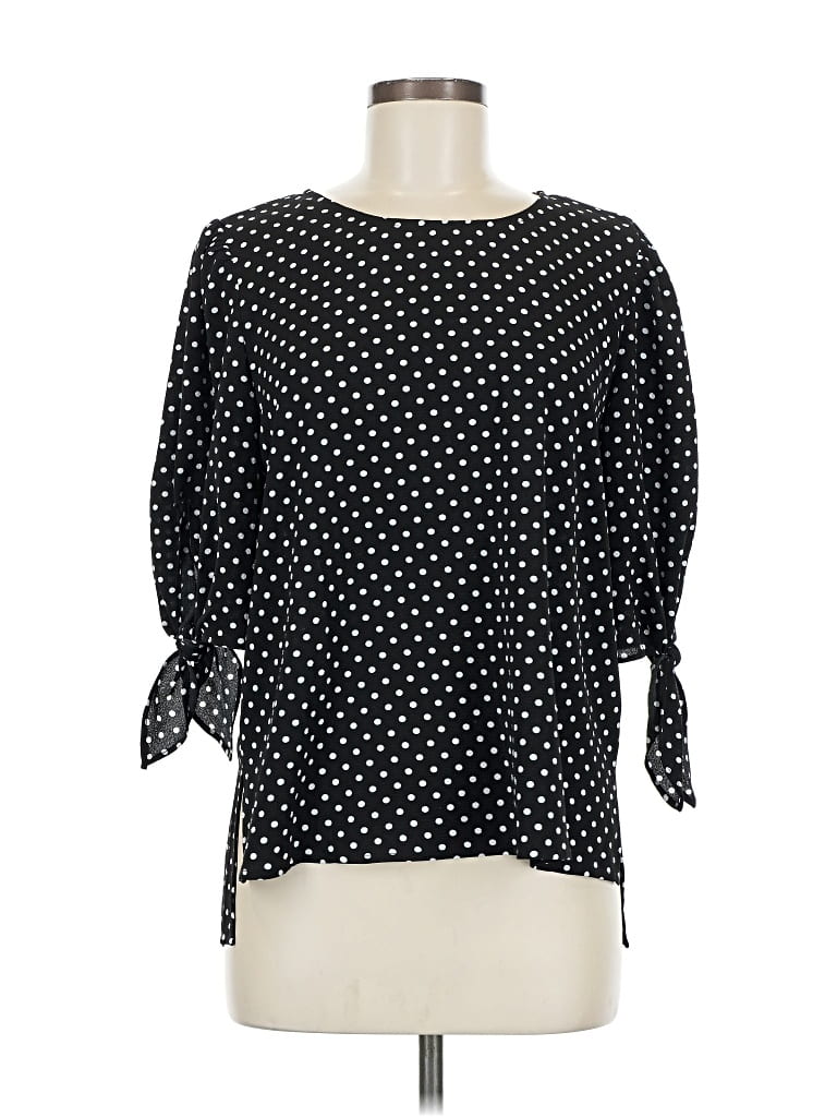 Pre-owned Cece 3/4 Sleeve Blouse In Black