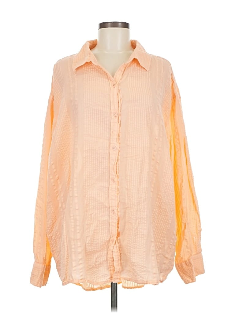 Pre-owned Aerie Long Sleeve Blouse In Orange