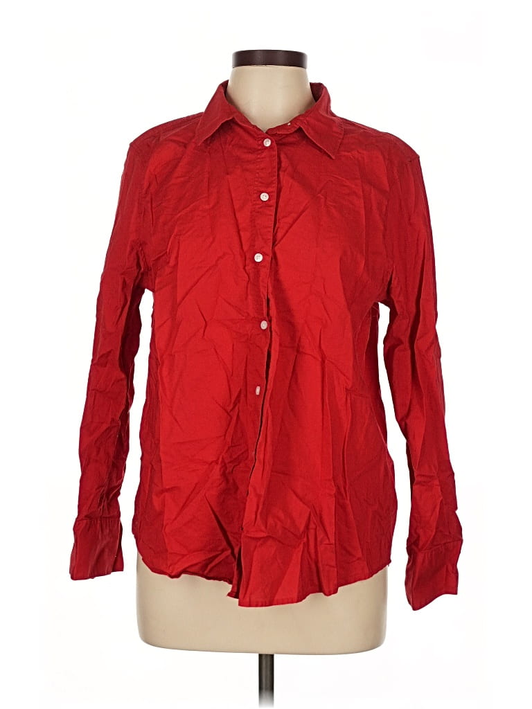 Pre-owned Banana Republic Factory Store Long Sleeve Button Down Shirt In Red