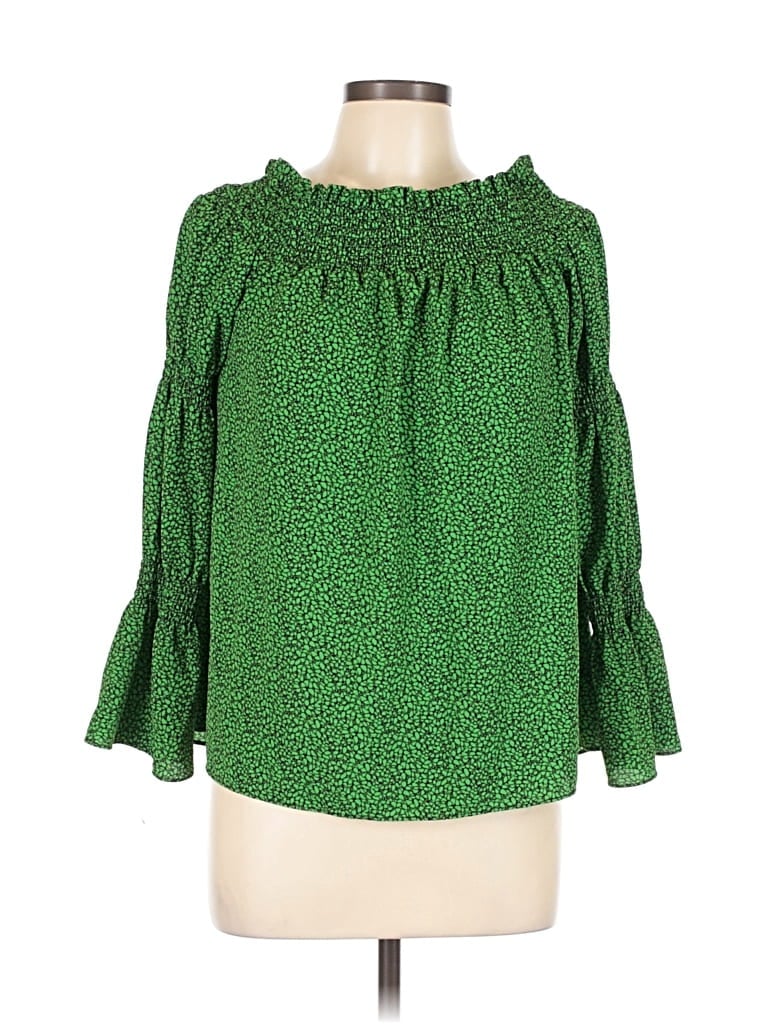Pre-owned Michael Michael Kors 3/4 Sleeve Blouse In Green