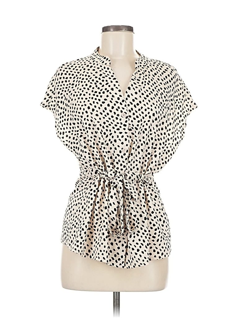 Pre-owned Assorted Brands Short Sleeve Blouse In White