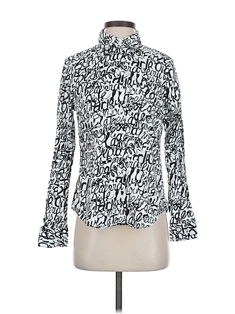 Pre-owned 7th Avenue Design Studio New York & Company Long Sleeve Blouse In Silver