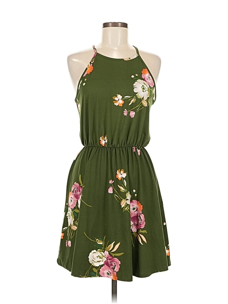 Pre-owned French Grey Casual Dress In Green