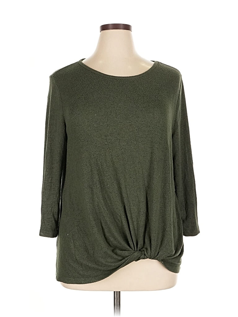 Pre-owned Market & Spruce 3/4 Sleeve T-shirt In Green