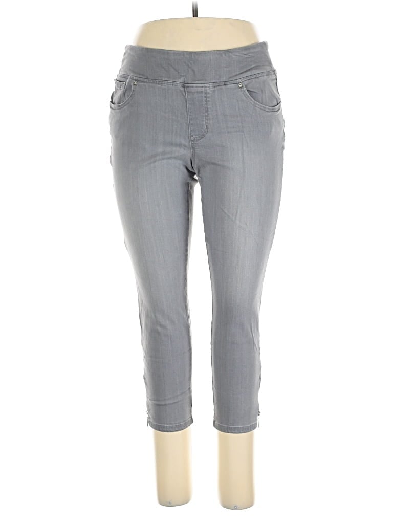 Pre-owned Belle By Kim Gravel Jeggings In Gray