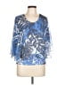 Analili 100% Polyester Blue 3/4 Sleeve Blouse Size Lg - Med - photo 1