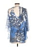 Analili 100% Polyester Blue 3/4 Sleeve Blouse Size Lg - Med - photo 2