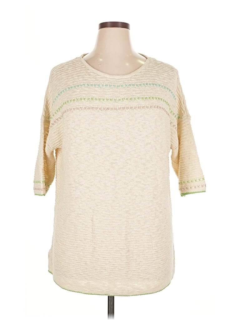 Pre-owned Jjill Pullover Sweater In White