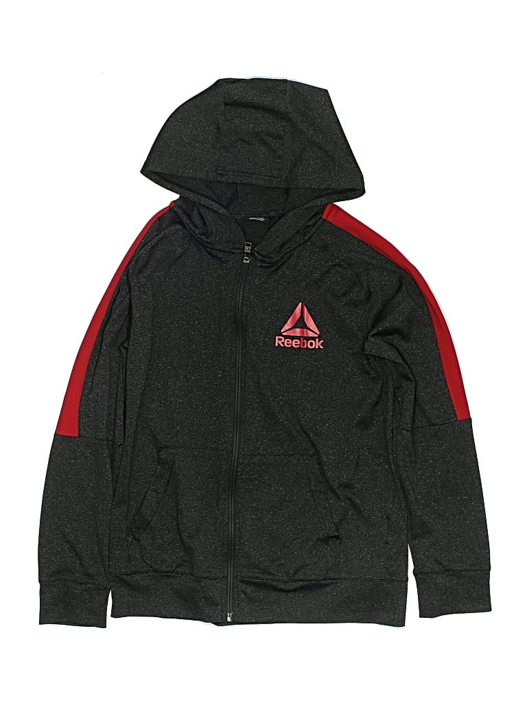 Pre-owned Reebok Kids' Zip Up Hoodie In Black