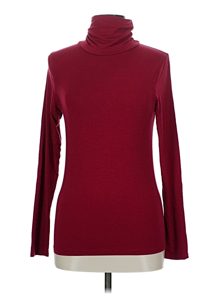 Pre-owned Unbranded Turtleneck Sweater In Burgundy