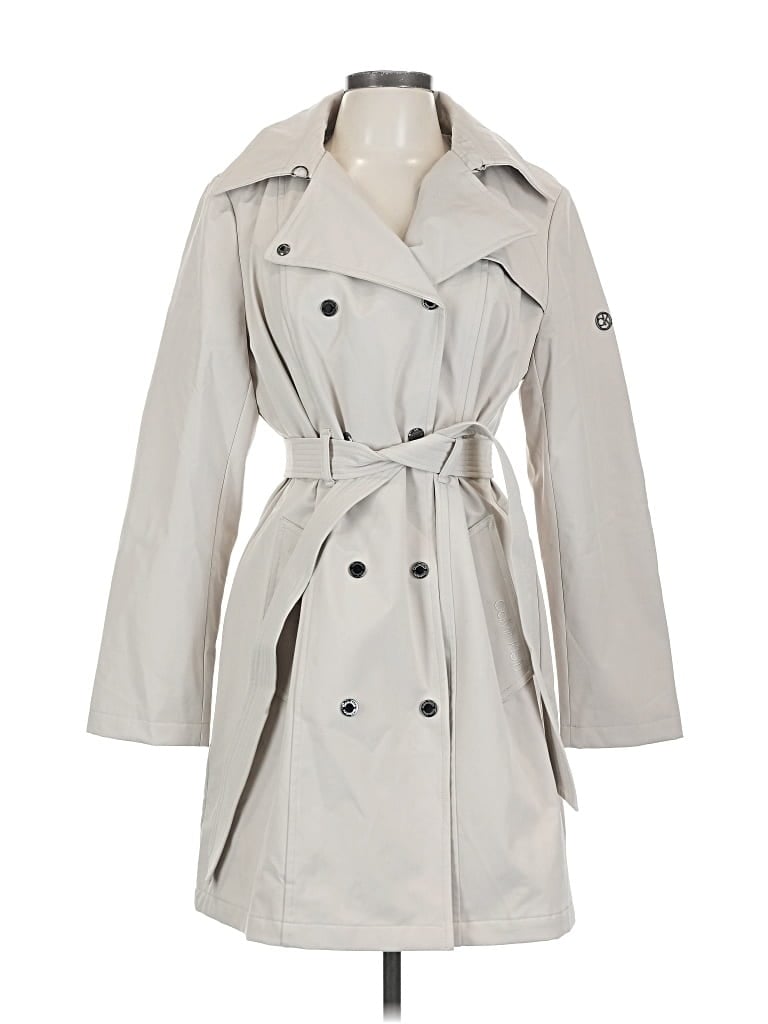 Pre-owned Calvin Klein Trenchcoat In Gray