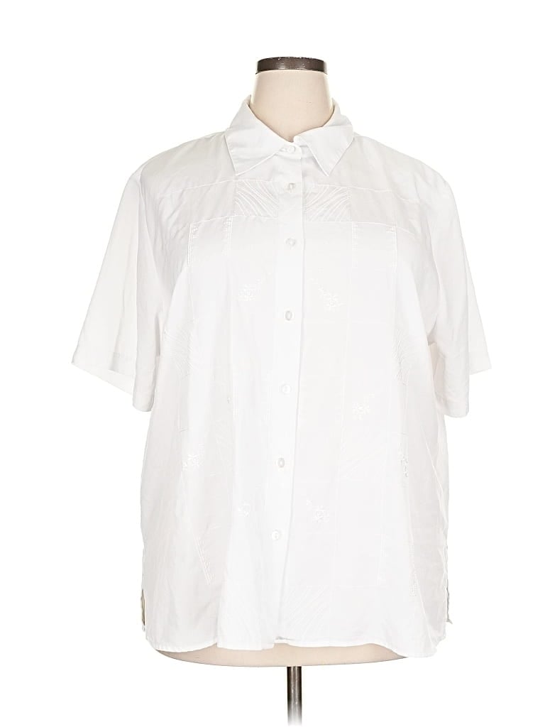 Pre-owned Notations Short Sleeve Blouse In White