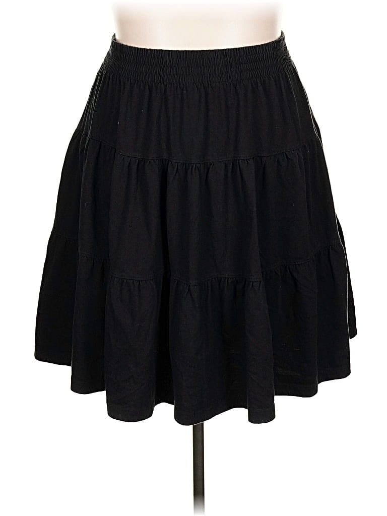 Pre-owned Woman Within Casual Skirt In Black