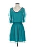 Express 100% Polyester Solid Teal Cocktail Dress Size S - photo 1