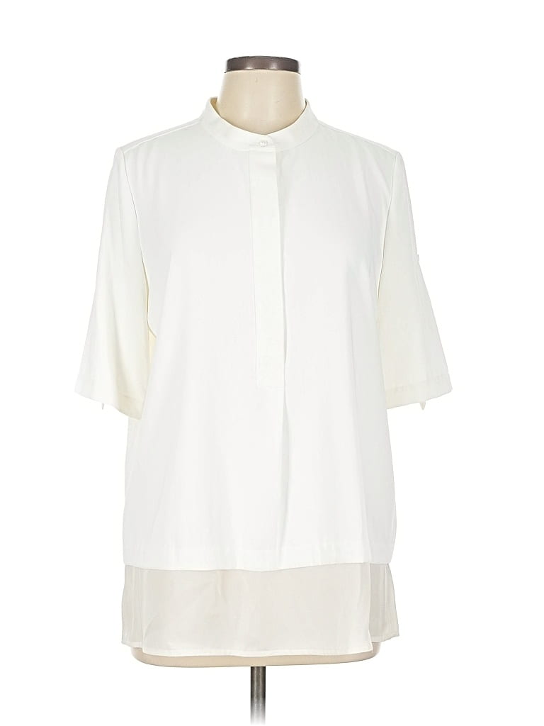 Pre-owned Vince Short Sleeve Blouse In White