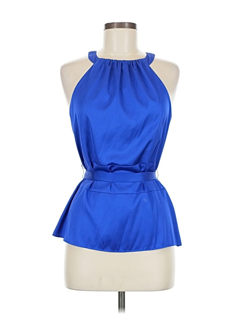 Pre-owned Ann Taylor Factory Sleeveless Blouse In Blue