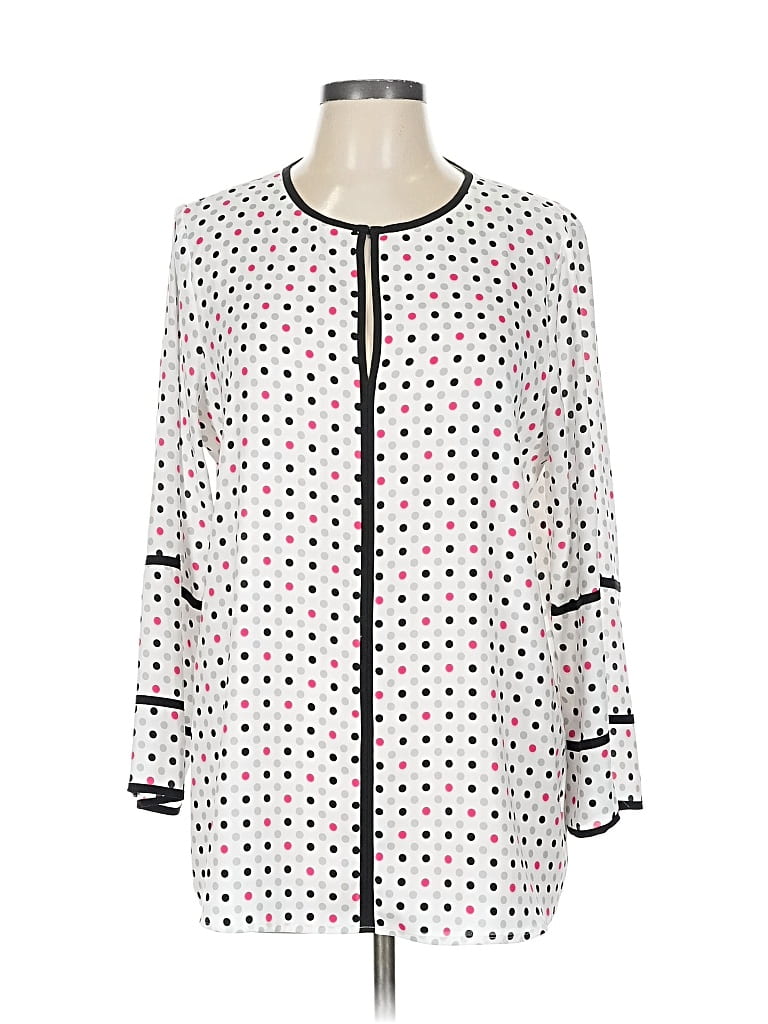 Pre-owned Donna Karan 3/4 Sleeve Blouse In White